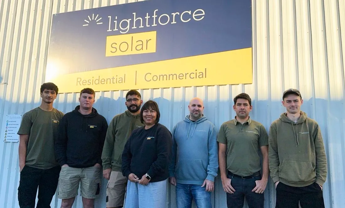 Lightforce solar nelson hub team group photo